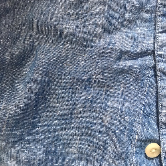 Club Monaco -Men’s Linen Blue Button Down Shirt- S - Picture 5 of 7